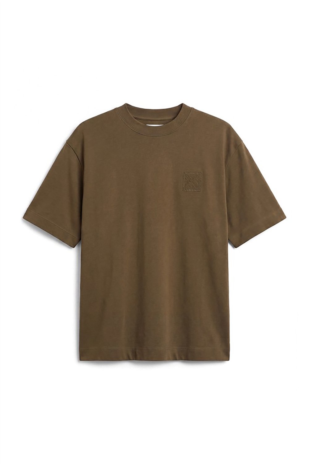 Calvin Klein Ss Rlxd 16S Embrd Twill Emblem T Erkek Bisiklet Yaka T-Shirt Yeşil