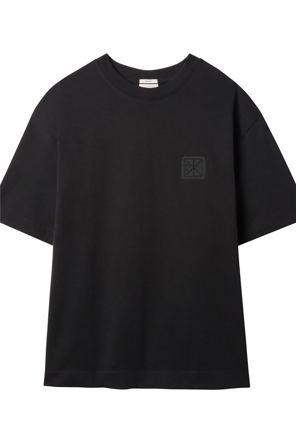 Calvin Klein Ss Rlxd 16S Embrd Twill Emblem T Erkek Bisiklet Yaka T-Shirt Siyah