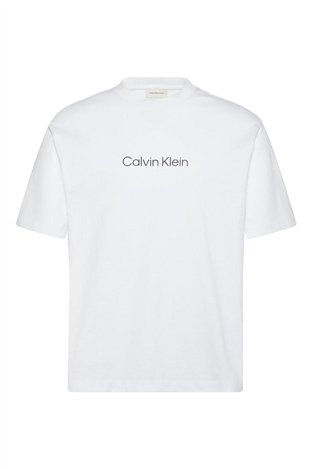 Calvin Klein Ss Rlxd 16S Std Logo Crewnk Tee Erkek Bisiklet Yaka T-Shirt Beyaz