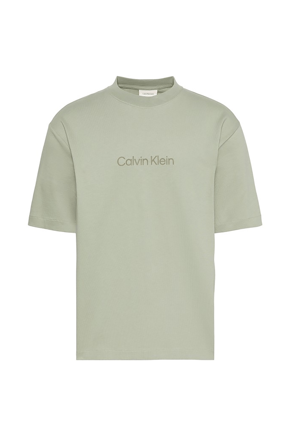 Calvin Klein Ss Rlxd 16S Std Logo Crewnk Tee Erkek Bisiklet Yaka T-Shirt Bej