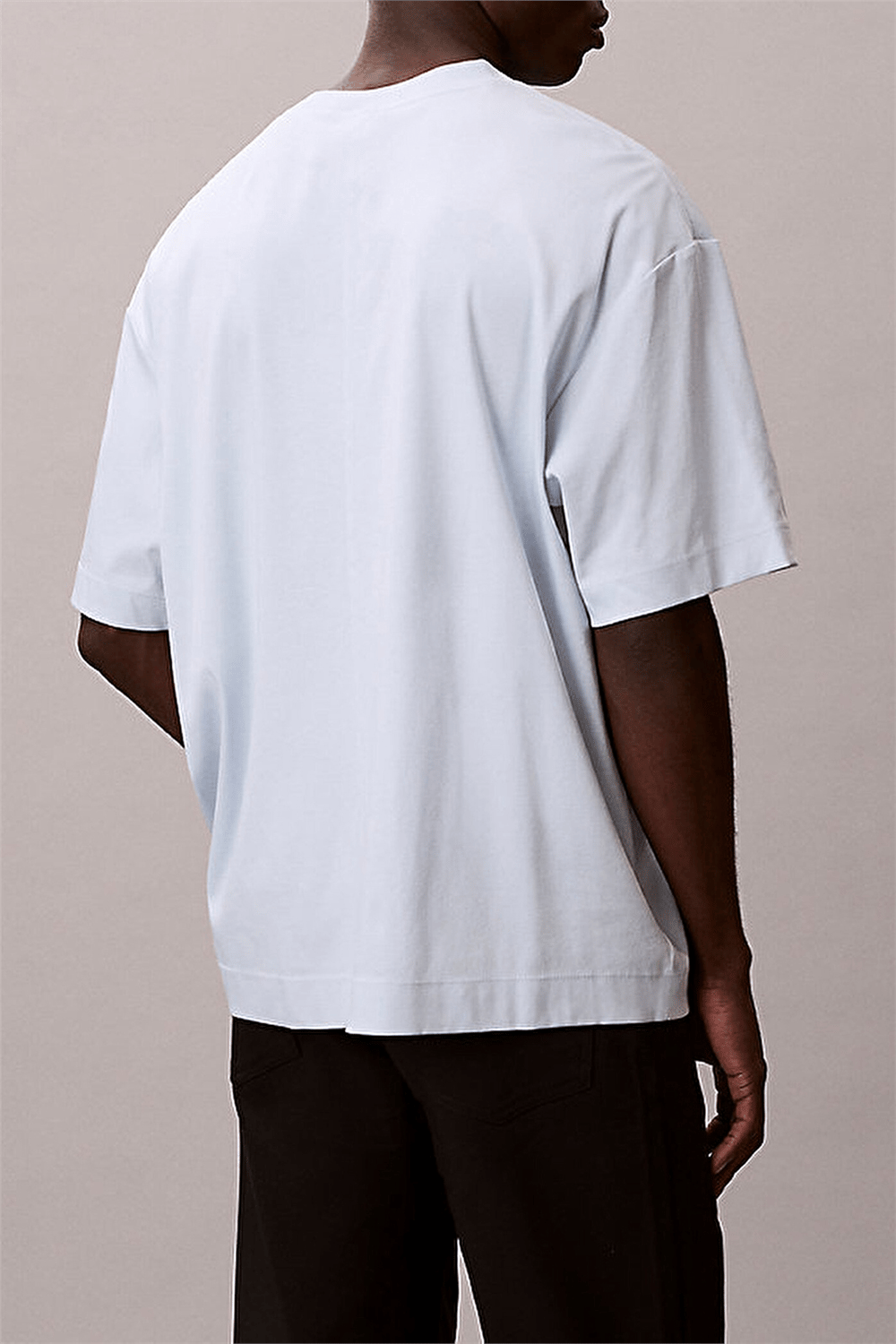 Calvin Klein Ss Rlxd Premium inte Erkek Bisiklet Yaka T-Shirt Mavi
