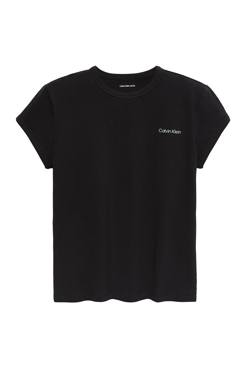 Calvin Klein Ss Slim Fit Feminine Logo Tee Kadın Bisiklet Yaka T-Shirt Siyah