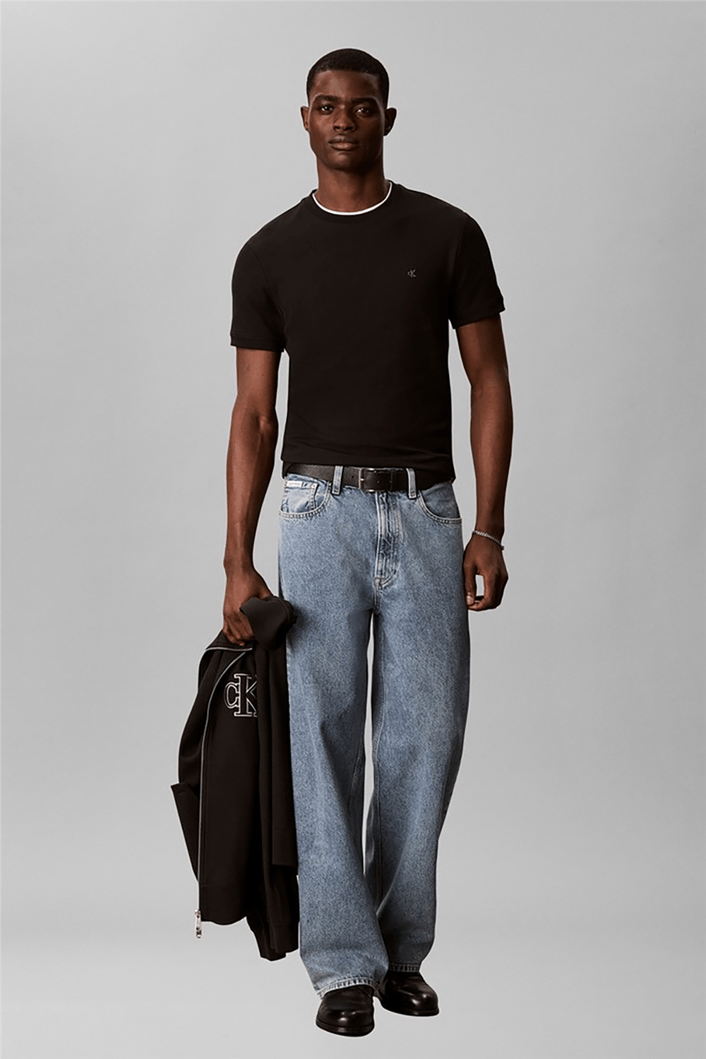 Calvin Klein Ss Slim Micro Waffle Crewnk Tee Erkek Bisiklet Yaka T-Shirt Siyah