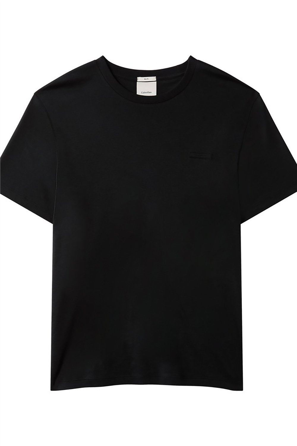 Calvin Klein Ss Slim Supima Logo Patch Tee Erkek Bisiklet Yaka T-Shirt Siyah