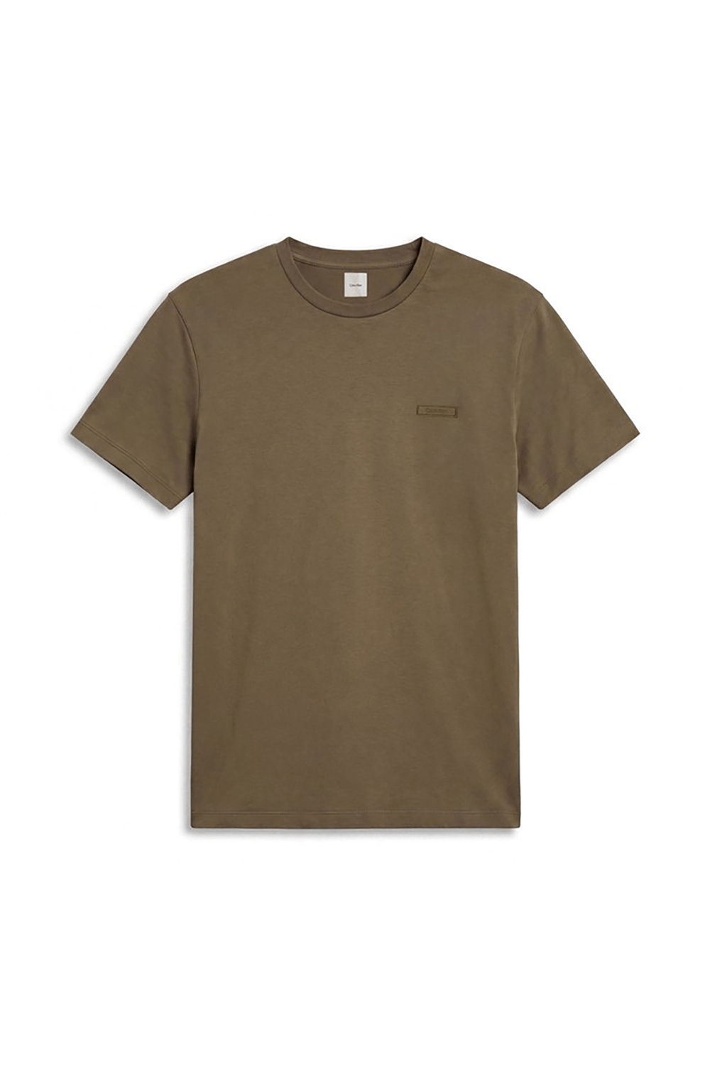 Calvin Klein Ss Slim Supima Logo Patch Tee Erkek Bisiklet Yaka T-Shirt Yeşil