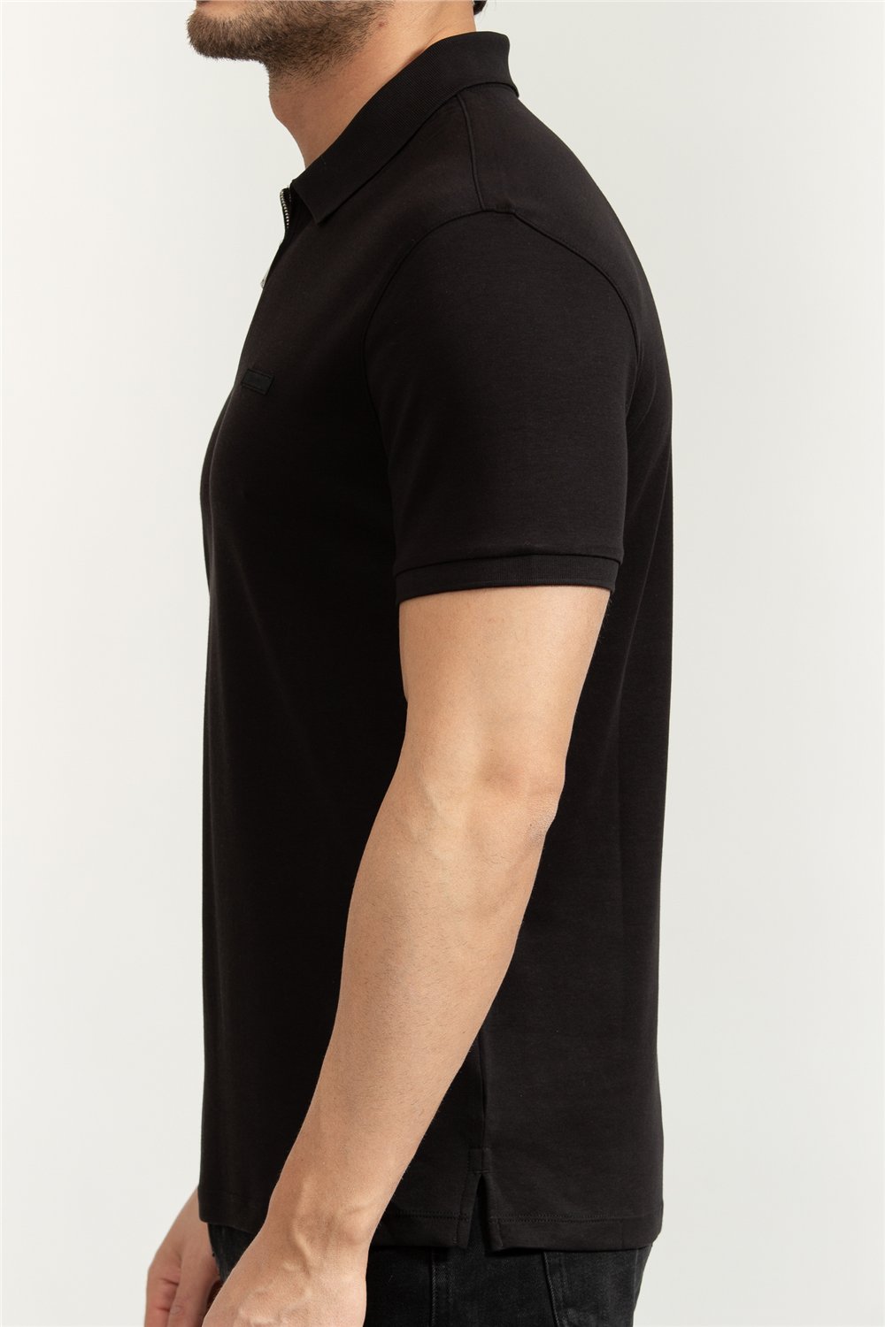 Calvin Klein SS Slim Supima Zip Polo Erkek Polo Yaka T-Shirt