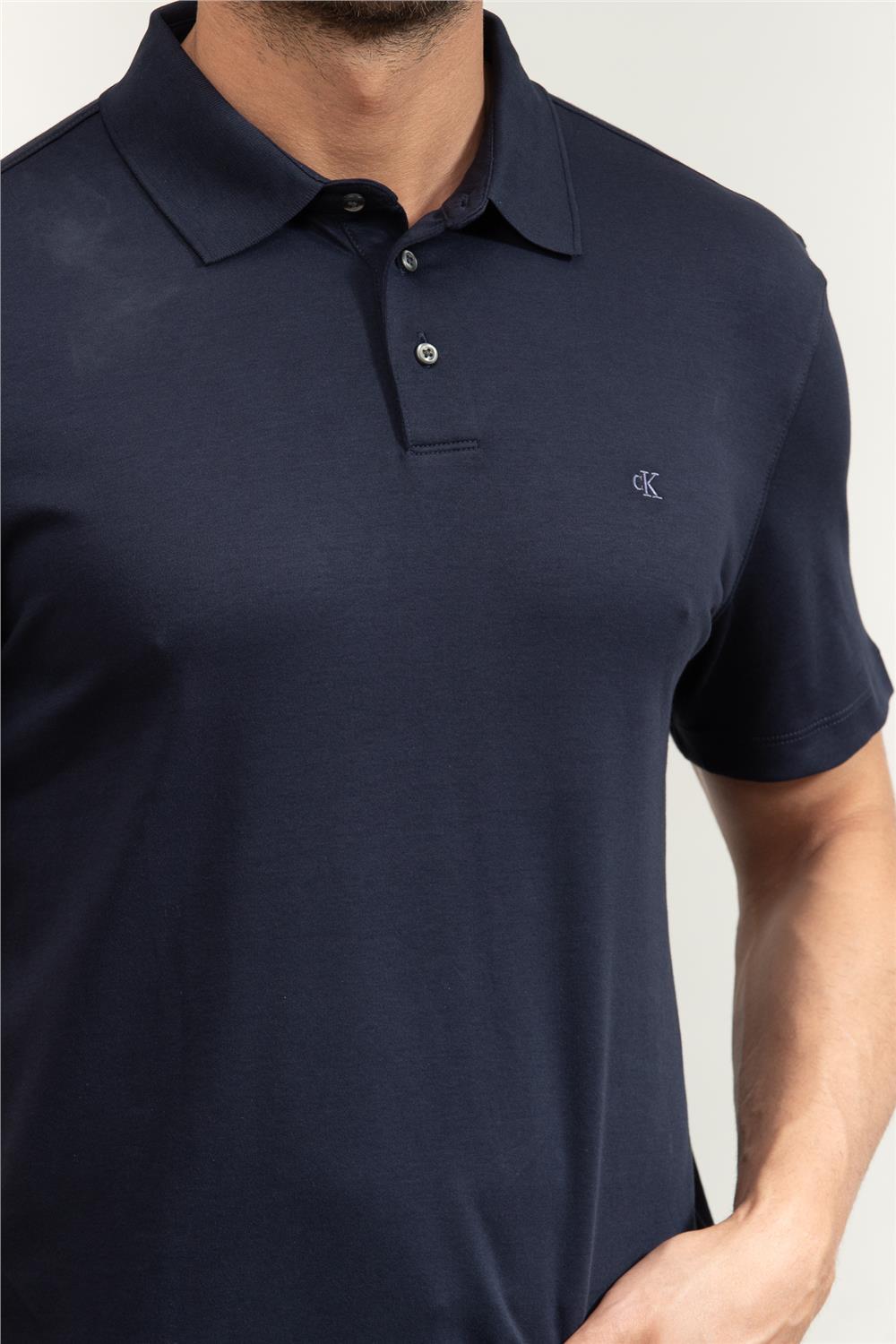 Calvin Klein SS Supima Chest Emb Polo Erkek Polo Yaka T-Shirt
