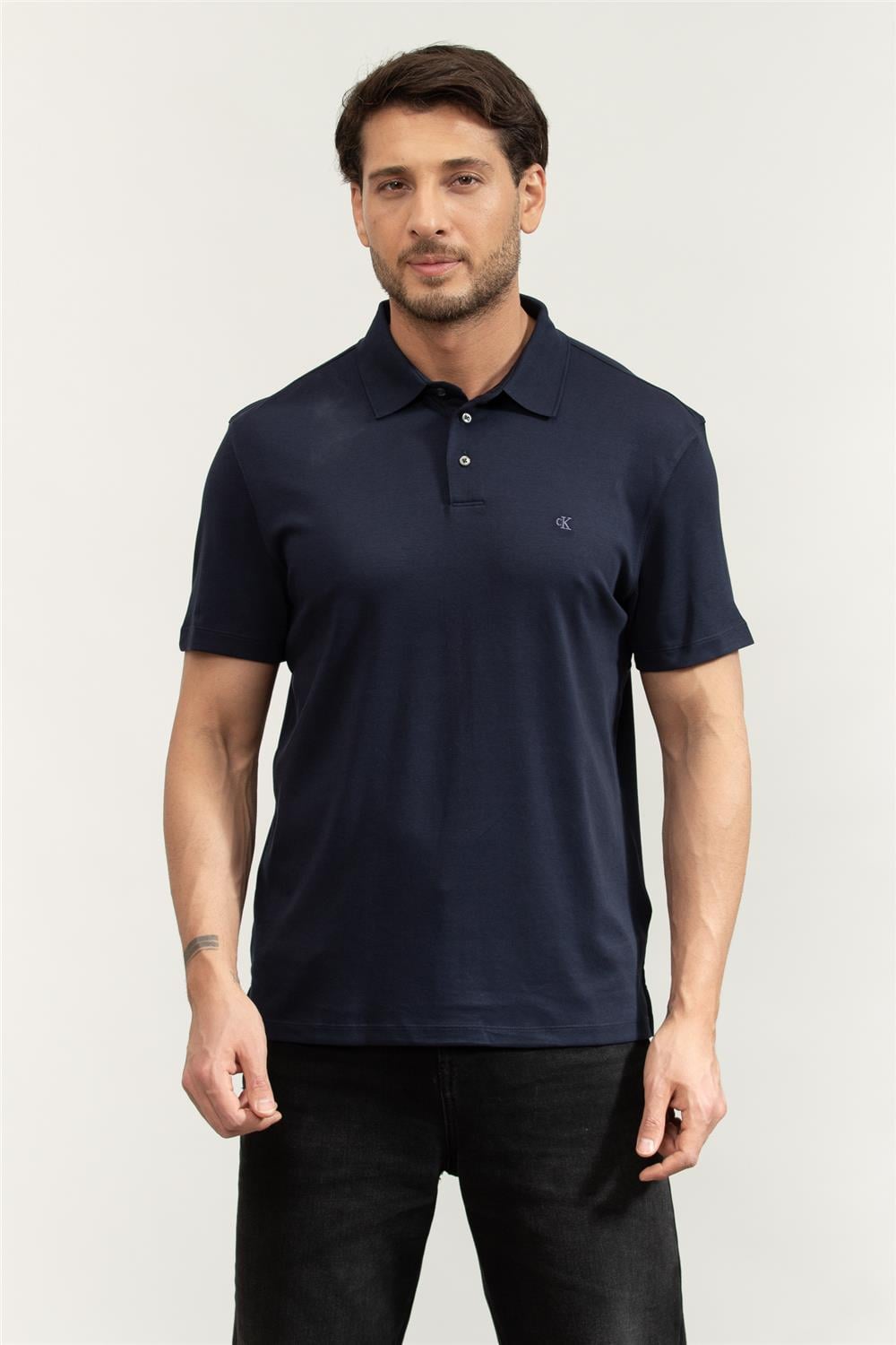 Calvin Klein SS Supima Chest Emb Polo Erkek Polo Yaka T-Shirt