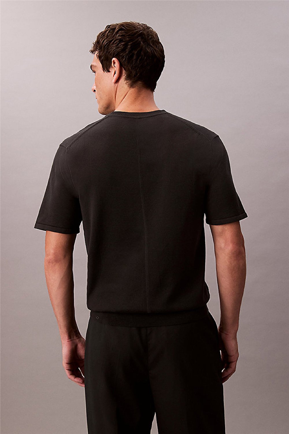 Calvin Klein Ss Supima Cotton Crew 14Gg Erkek Triko Siyah