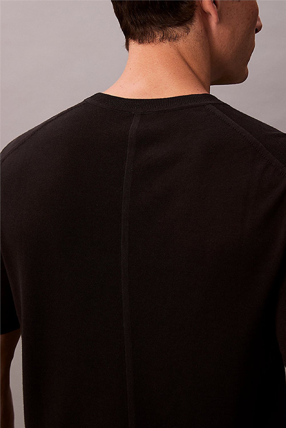 Calvin Klein Ss Supima Cotton Crew 14Gg Erkek Triko Siyah