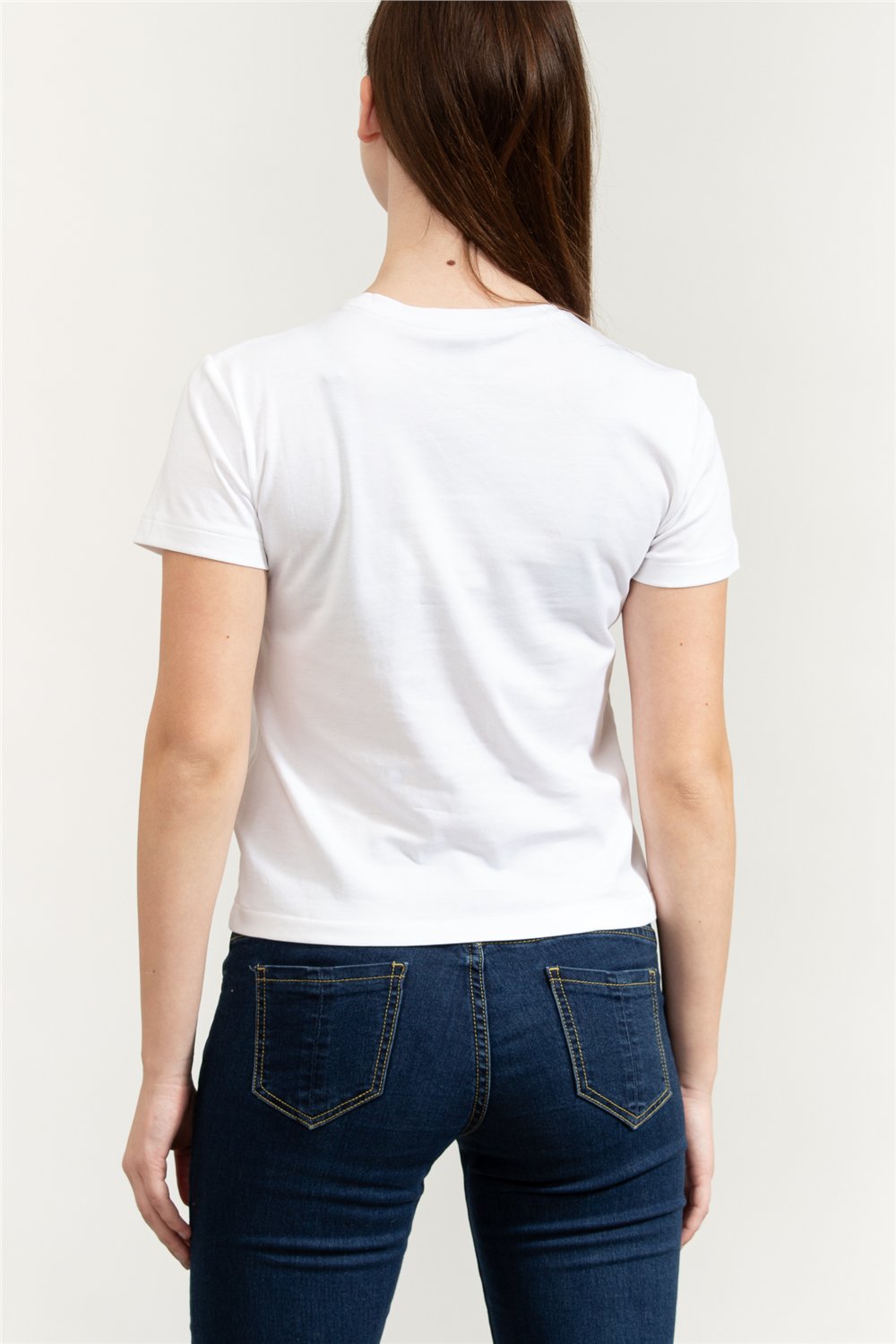 Calvin Klein SS Supima Fine Interlock Nano Lo Kadın Bisiklet Yaka T-Shirt