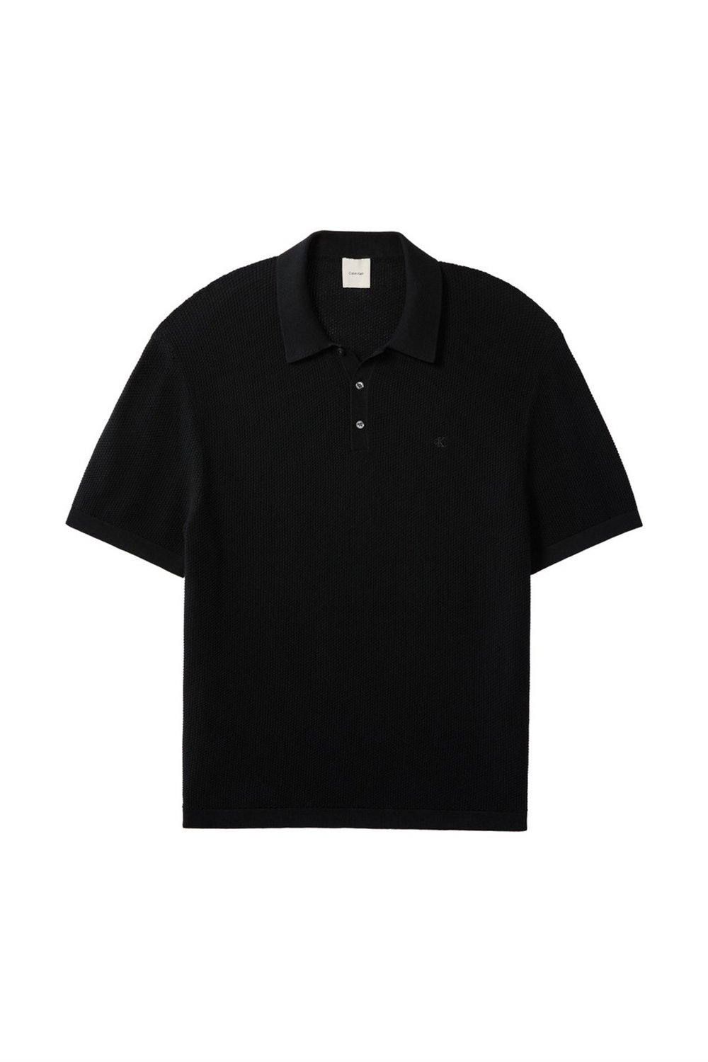 Calvin Klein Ss Txtrd Cttn Polo Swtr 12Gg Erkek Triko Siyah