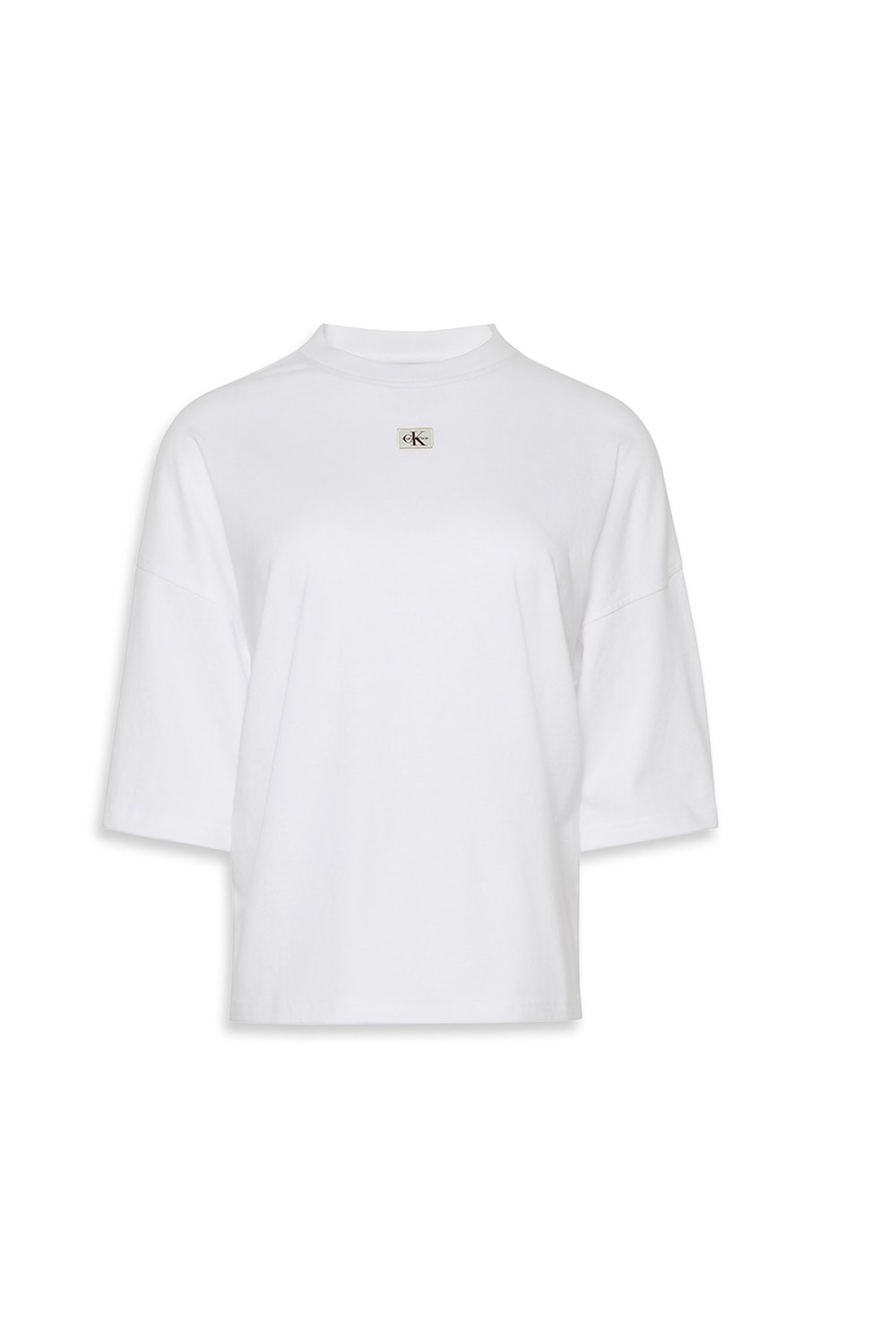 Calvin Klein Ss Woven Label Oversized Tee Kadın Bisiklet Yaka T-Shirt