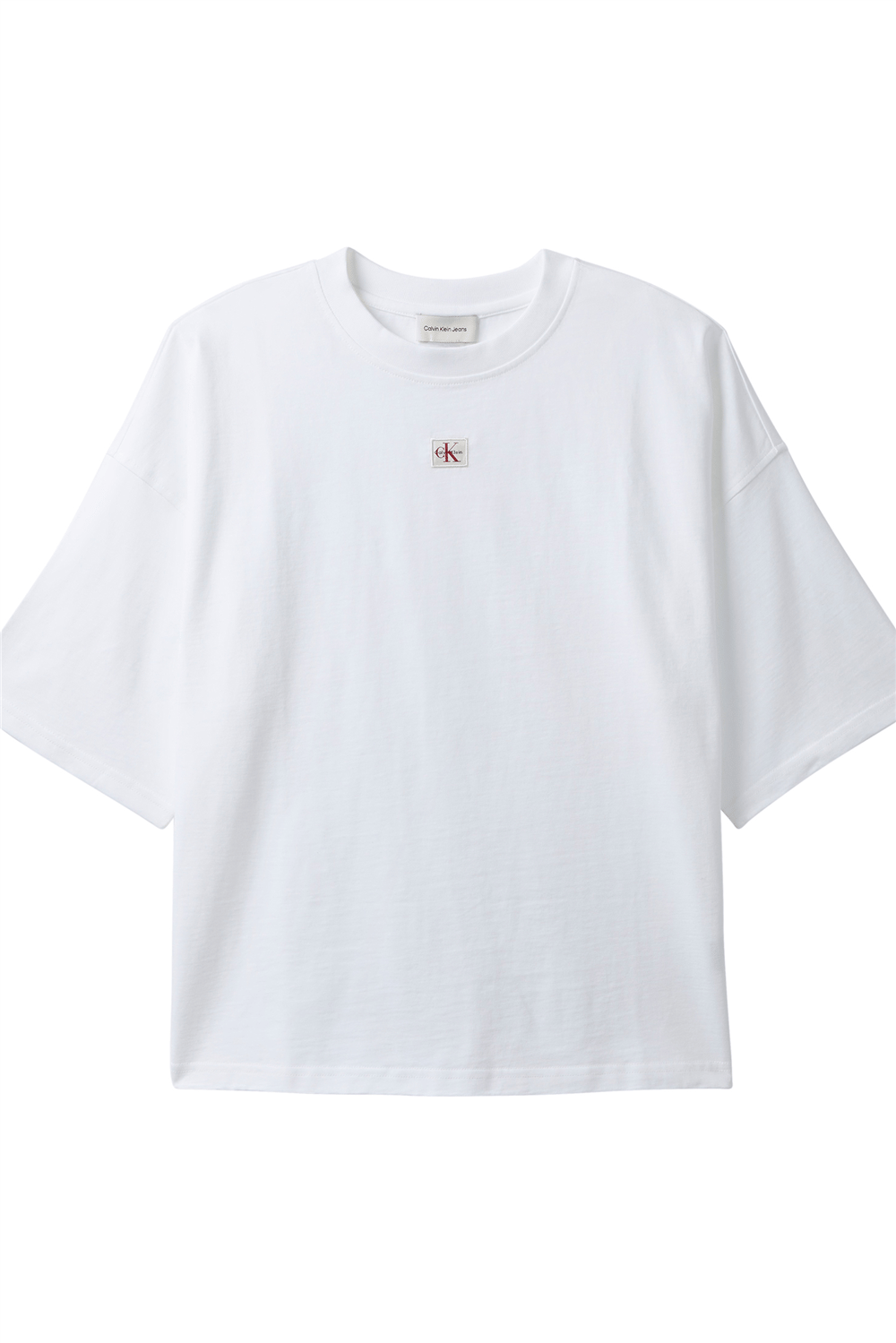 Calvin Klein Ss Woven Label Oversized Tee Kadın Bisiklet Yaka T-Shirt
