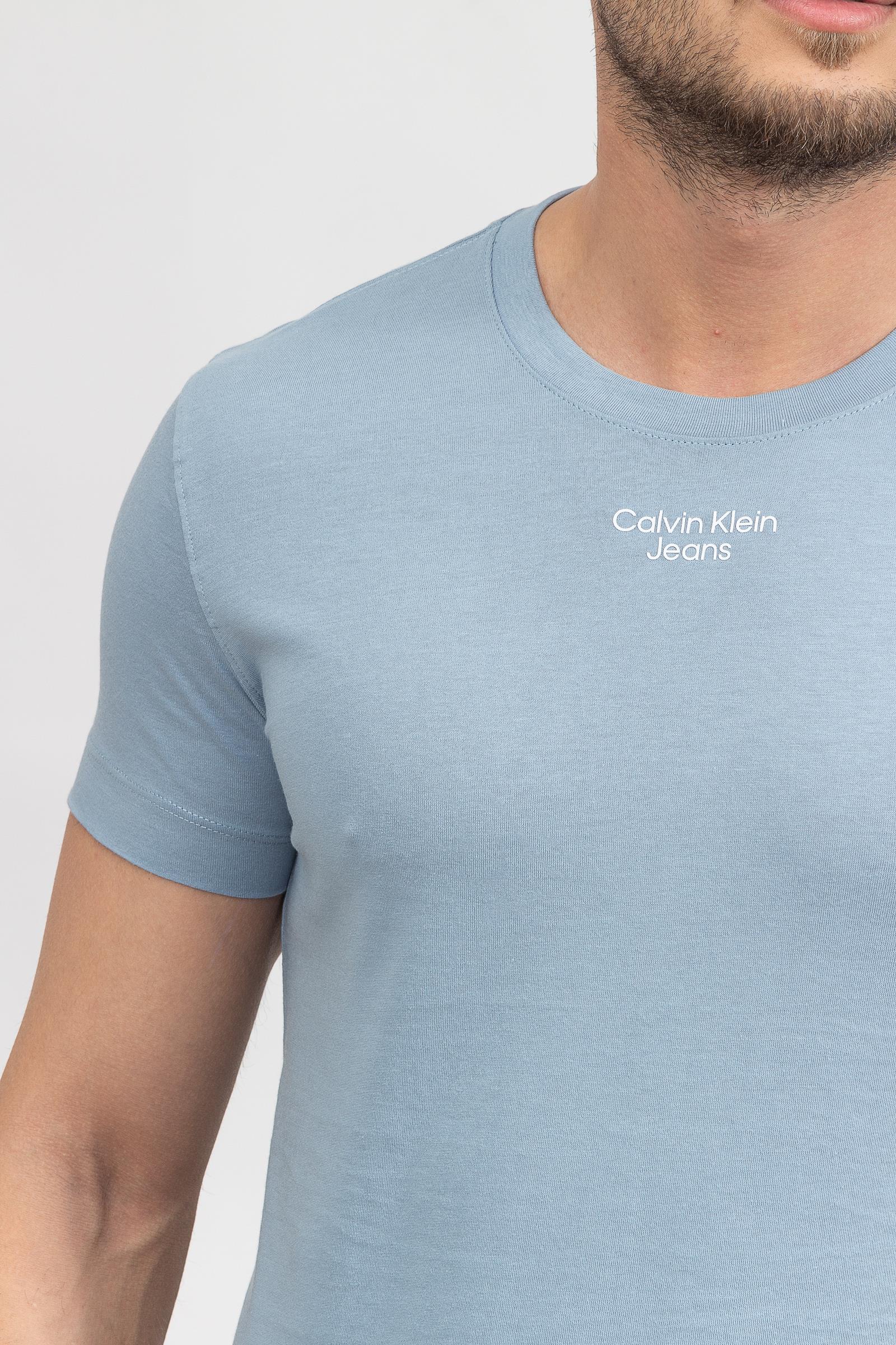 Calvin Klein Stacked Logo Erkek Bisiklet Yaka T-Shirt