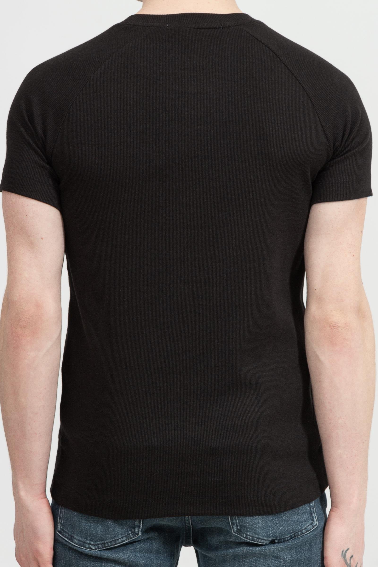 Calvin Klein Stacked Logo Rib Tee Erkek Bisiklet Yaka T-Shirt