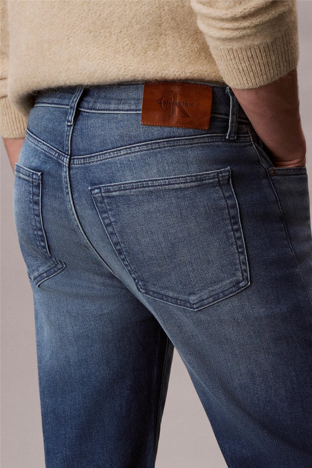 Calvin Klein Standard Straight Embers Jean Erkek Jean Pantolon Mavi