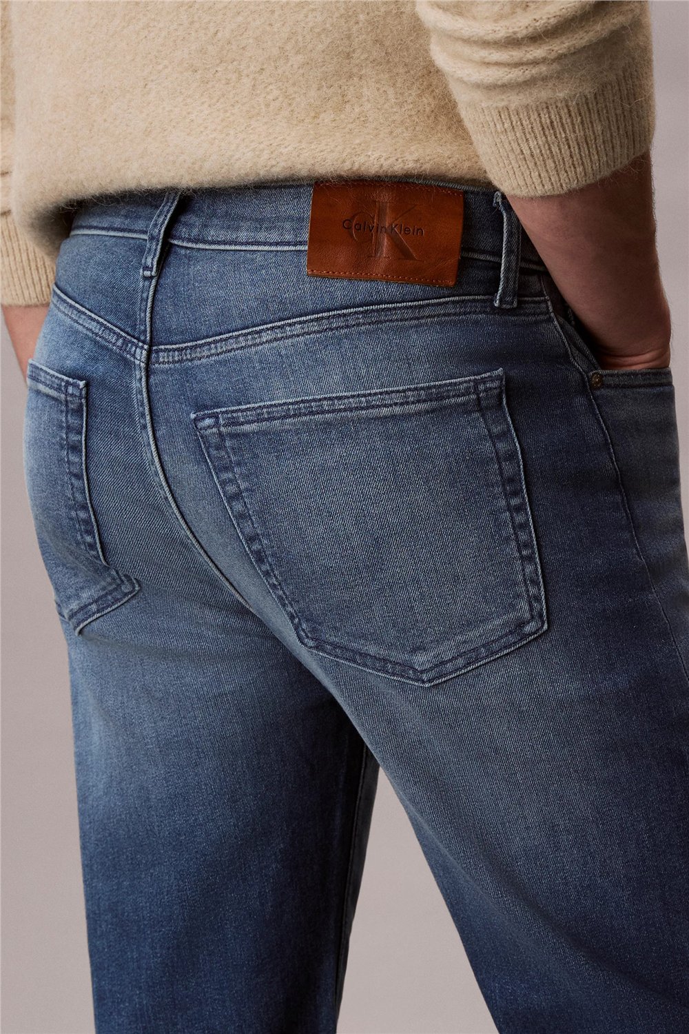Calvin Klein Standard Straight Embers Jean Erkek Jean Pantolon Mavi