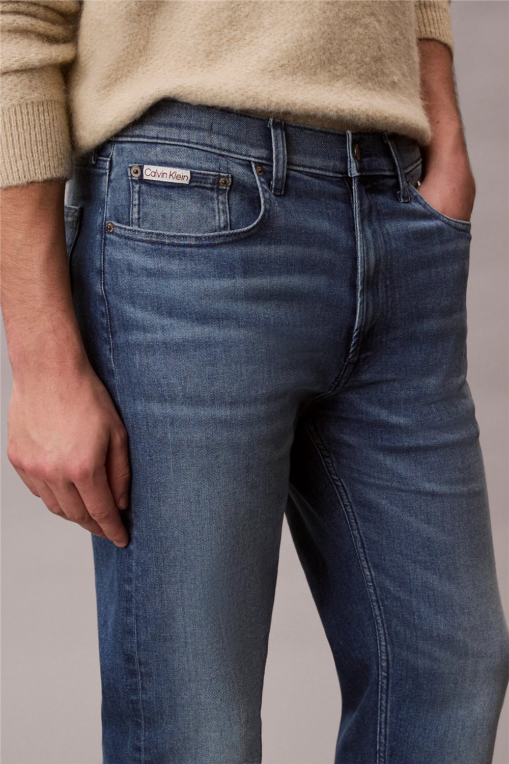 Calvin Klein Standard Straight Embers Jean Erkek Jean Pantolon Mavi