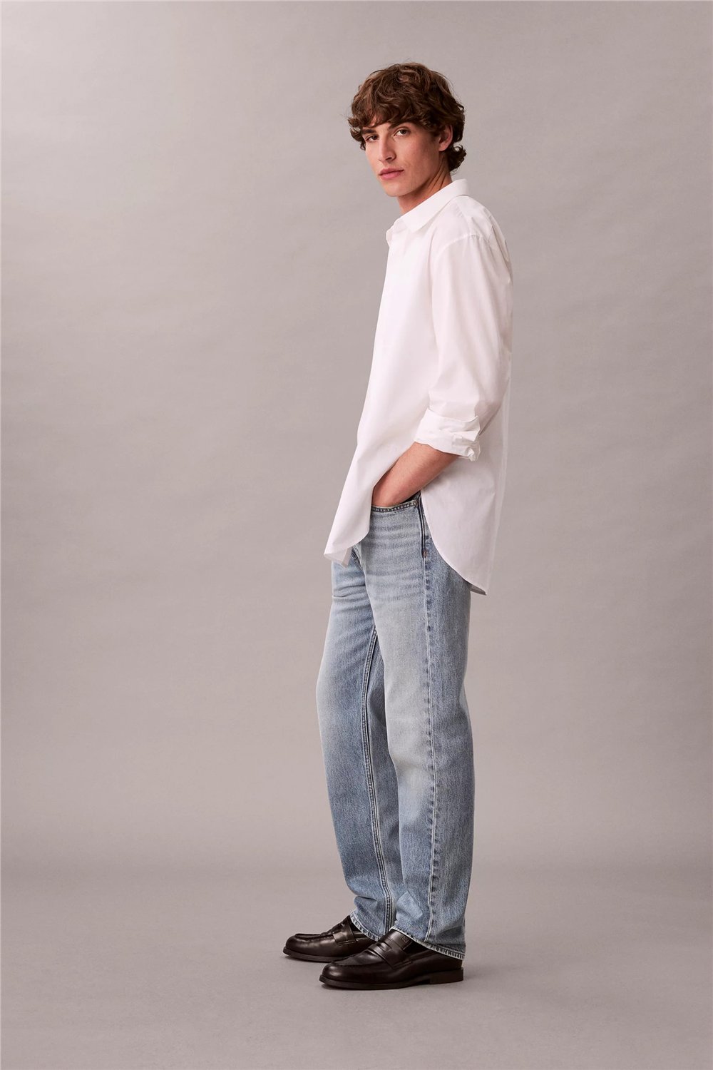 Calvin Klein Stndrd Strght Shiloh Jean Erkek Jean Pantolon Mavi