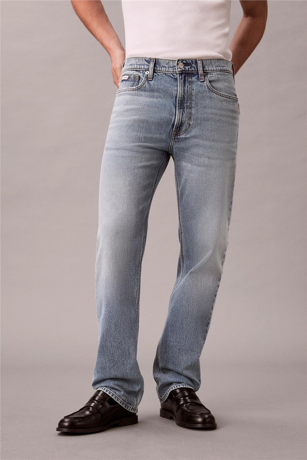 Calvin Klein Stndrd Strght Shiloh Jean Erkek Jean Pantolon Mavi