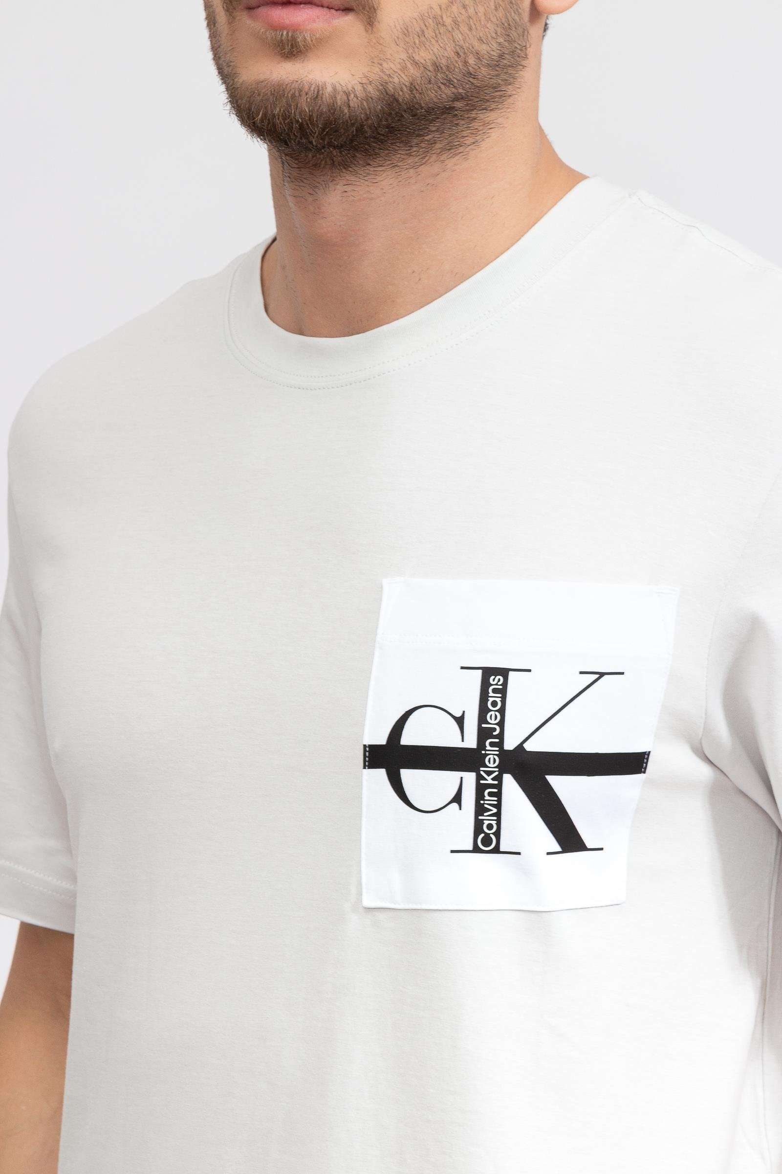 Calvin Klein Stripe Ck Erkek Bisiklet Yaka T-Shirt