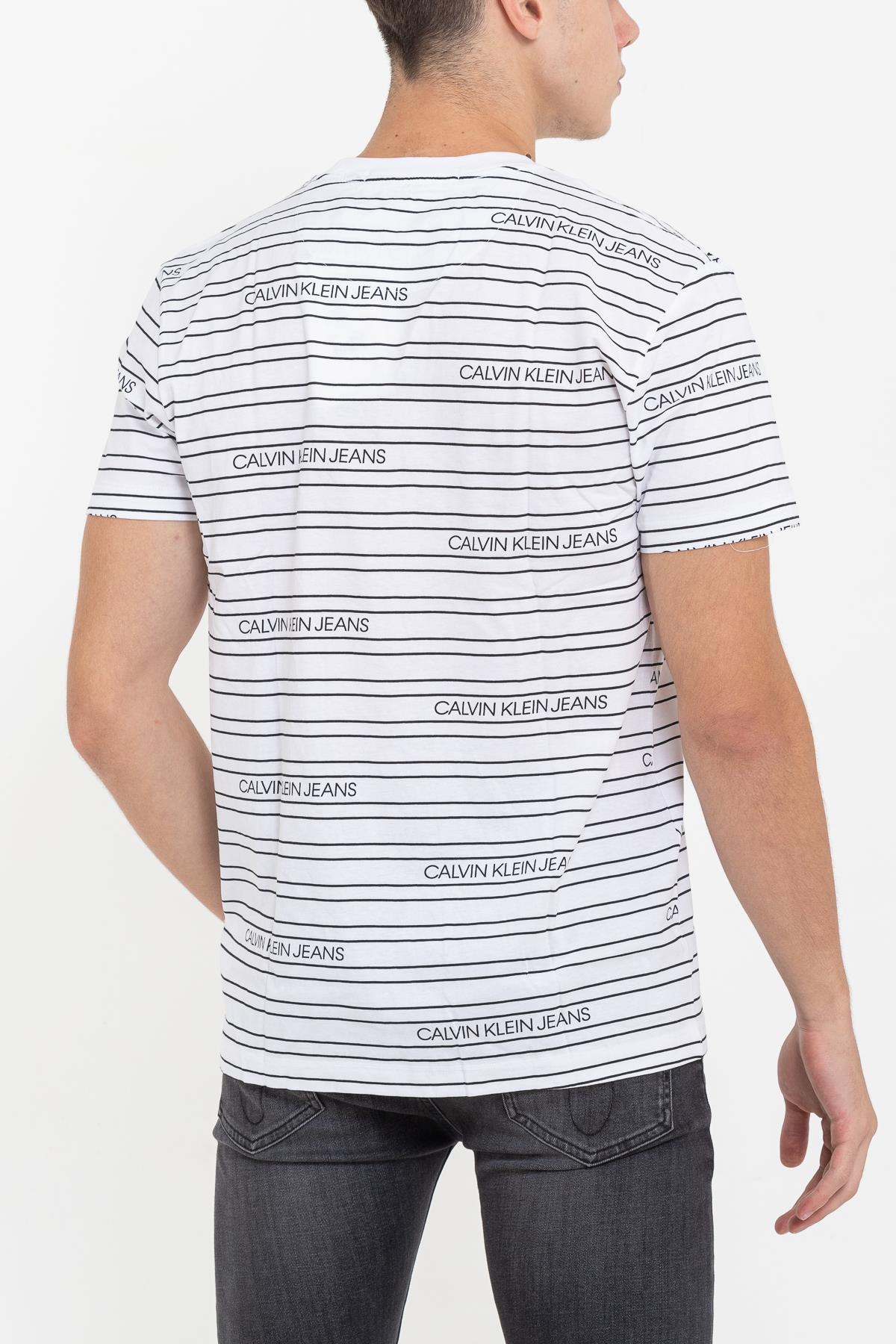 Calvin Klein Stripe Logo Erkek T-Shirt