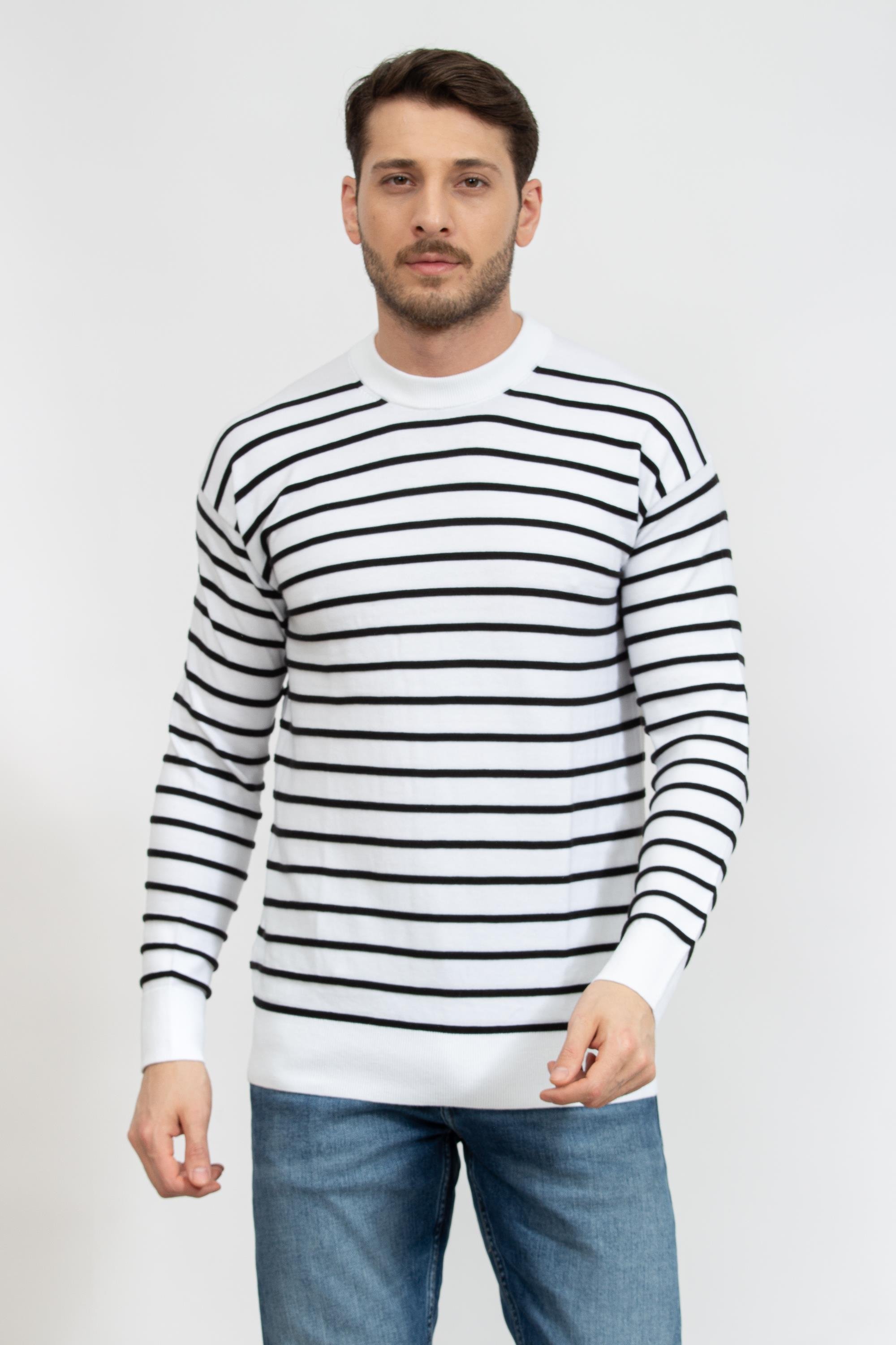 Calvin Klein Striped Comfort Sweater Erkek Triko
