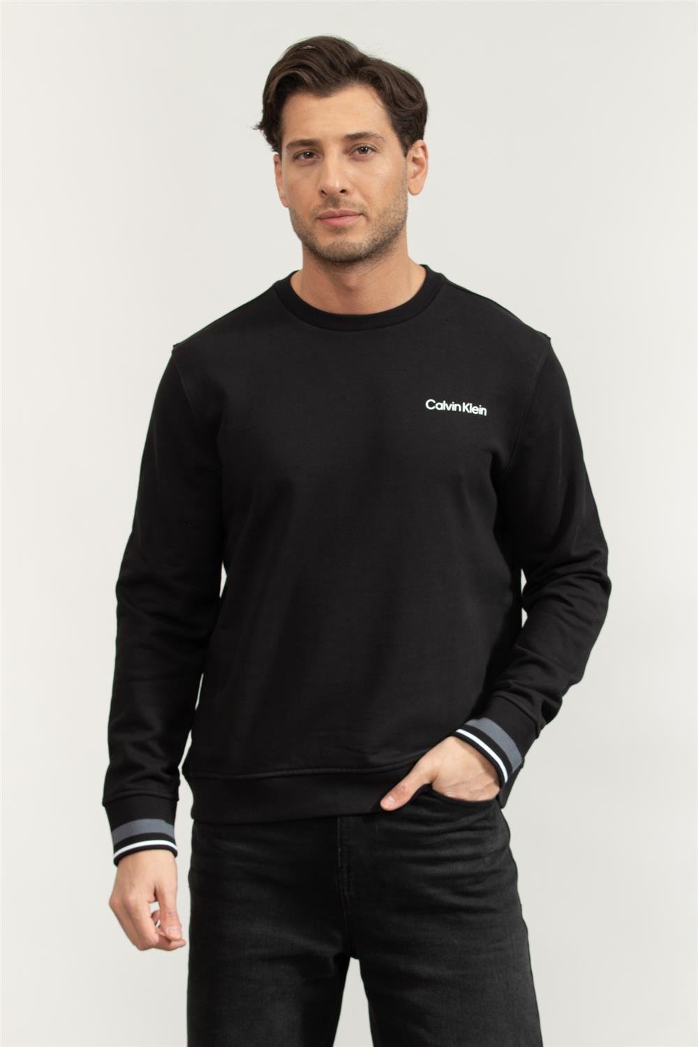 Calvin Klein Sweat Top Pullover Erkek Bisiklet Yaka Sweatshirt