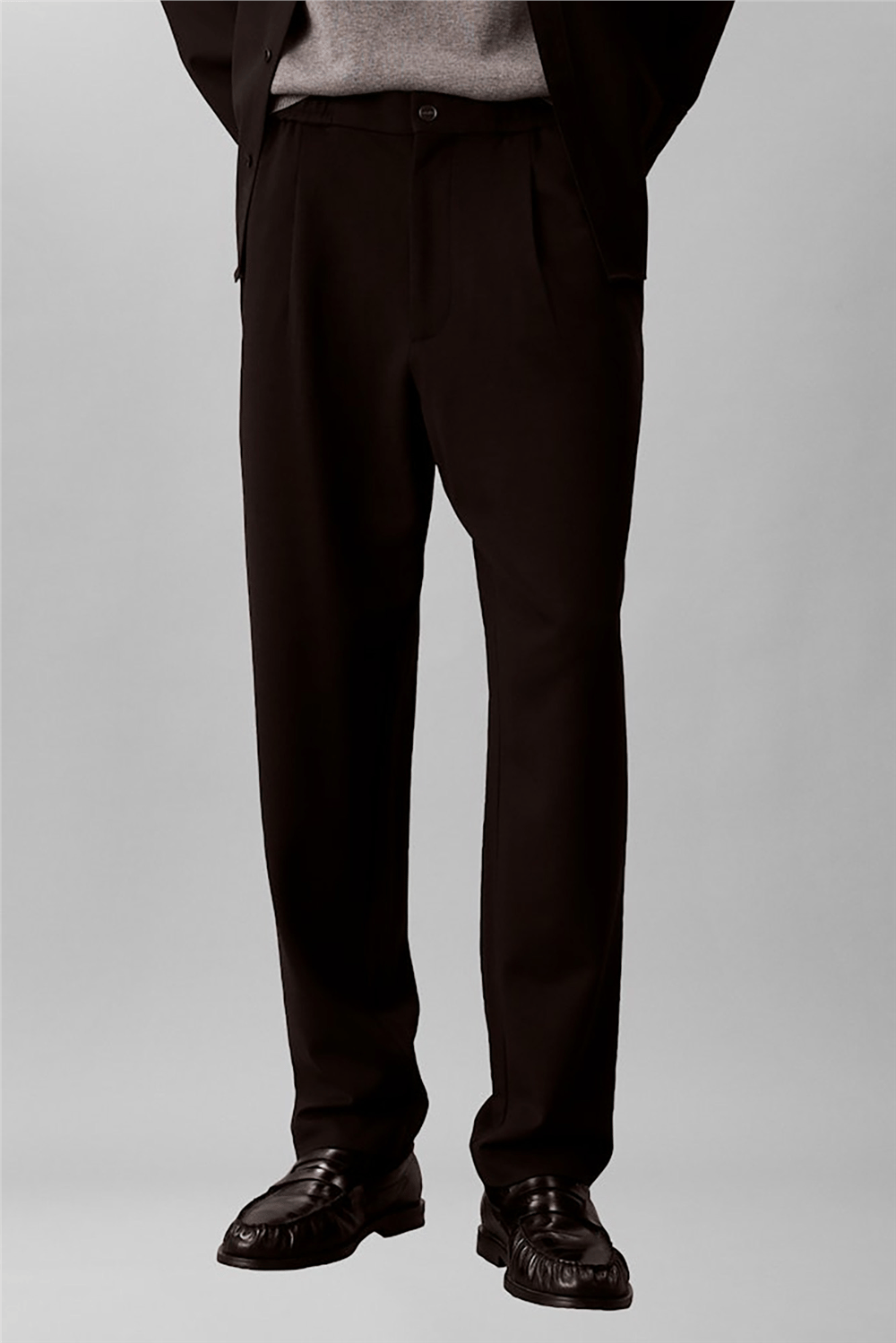 Calvin Klein Tapered Tech Knit Pleated Pant Erkek Pantolon Siyah