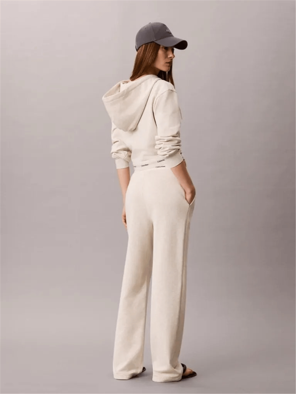 Calvin Klein Terry Logo Waistband Track Pant Kadın Eşofman Altı Gri