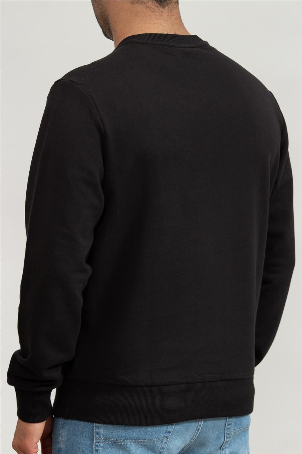 Calvin Klein Textured Embroidery Erkek Bisiklet Yaka Sweatshirt