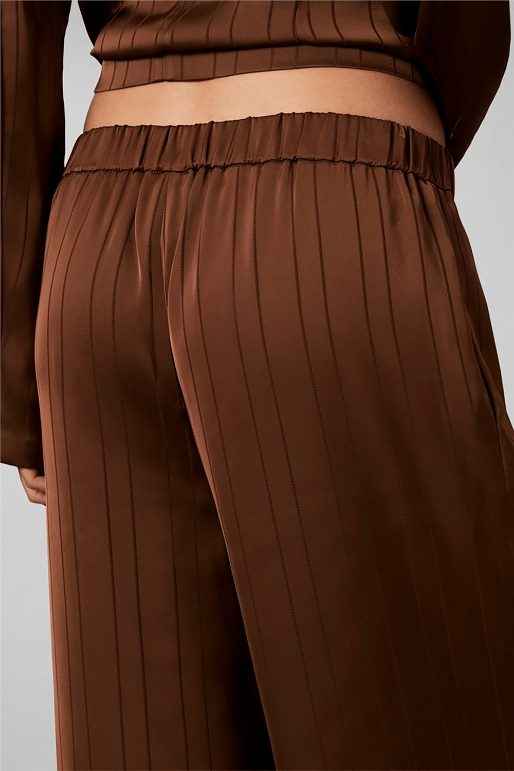 Calvin Klein Textured Stripe Wide Leg Pull On Kadın Pantolon