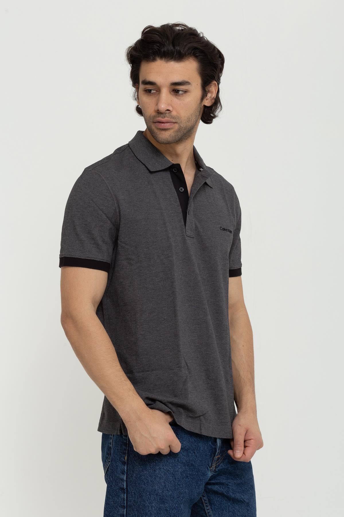 Calvin Klein Tone On Tone Logolu Erkek Polo Yaka T-Shirt
