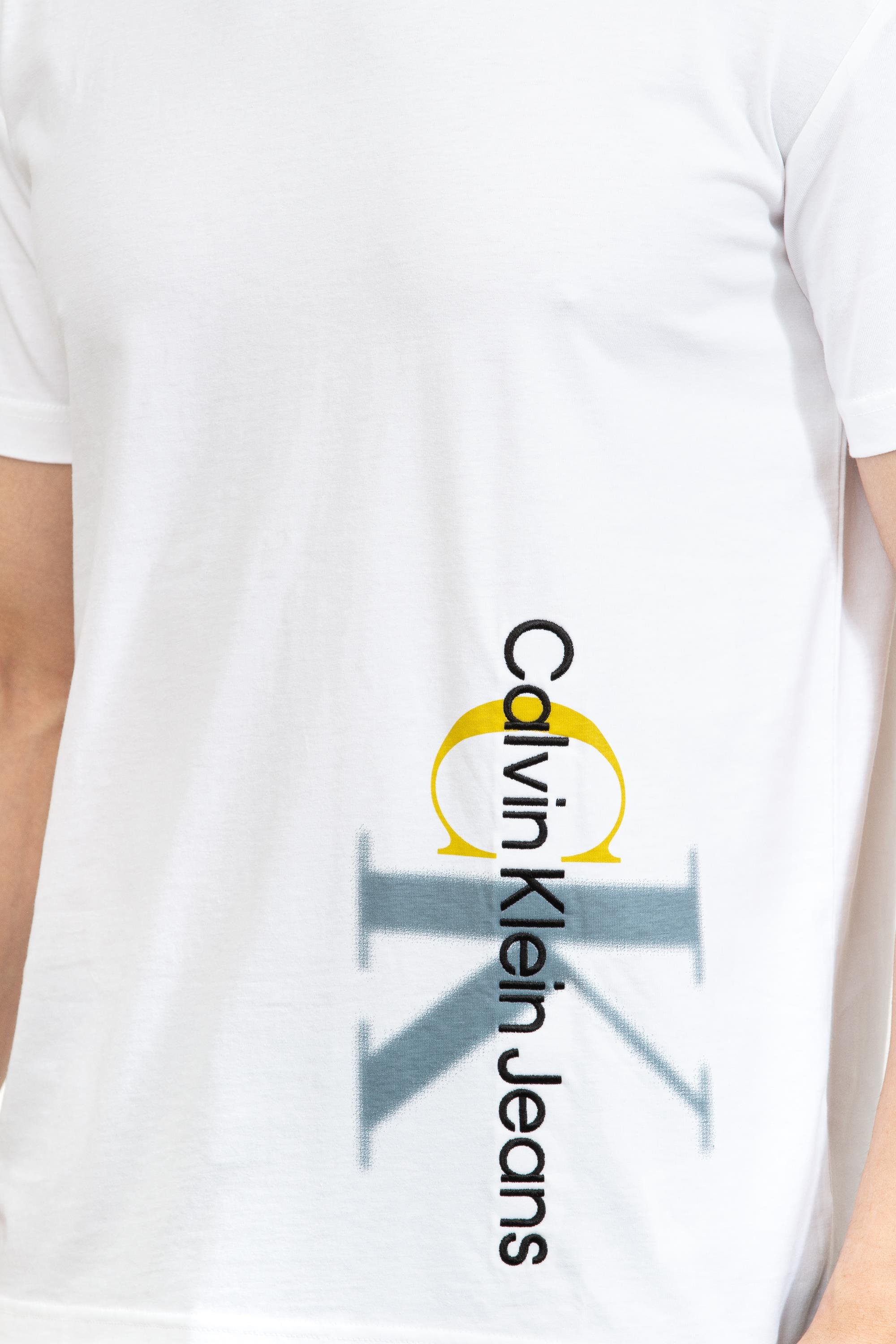 Calvin Klein Two Tone Monologo Erkek Bisiklet Yaka T-Shirt