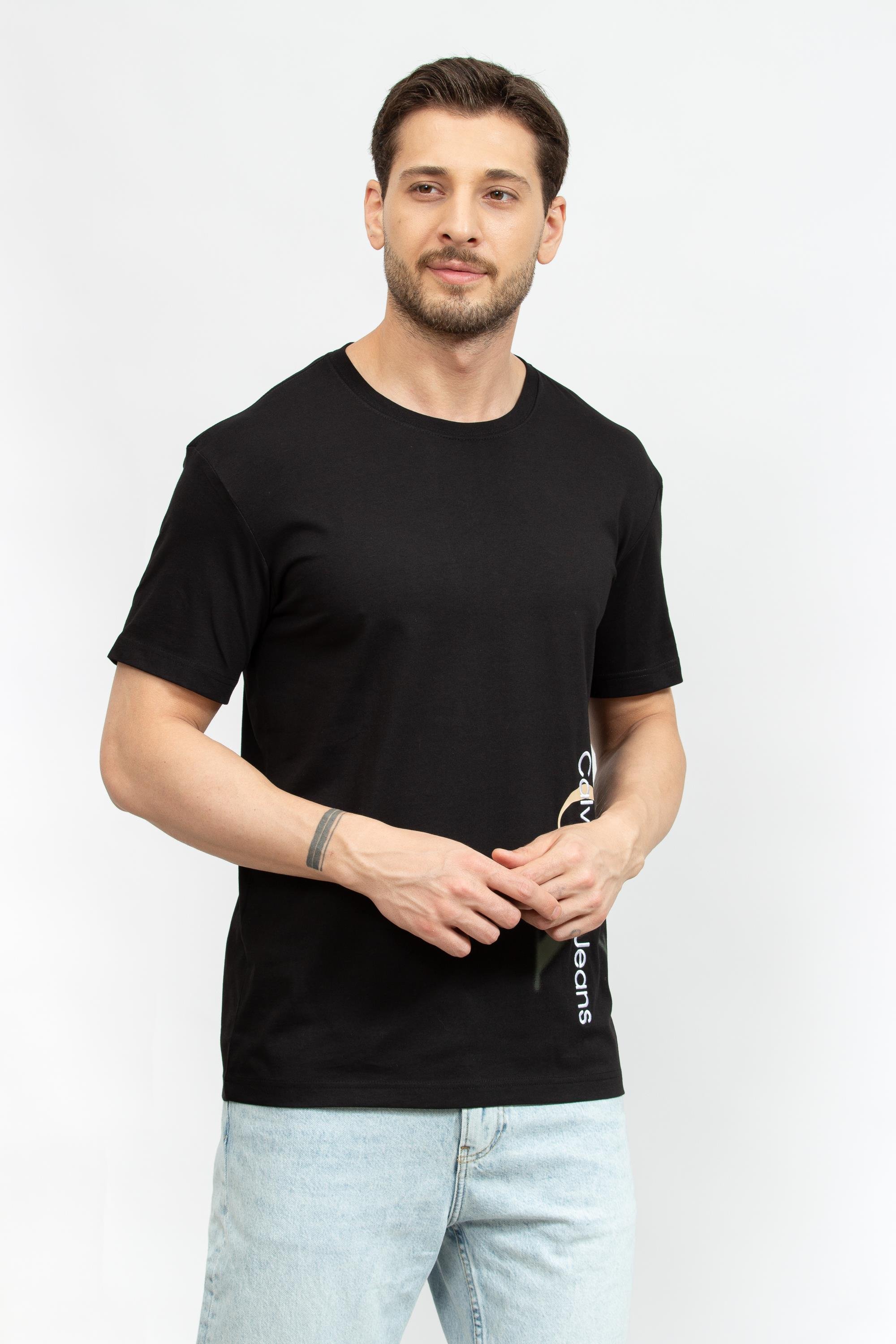Calvin Klein Two Tone Monologo Erkek Bisiklet Yaka T-Shirt