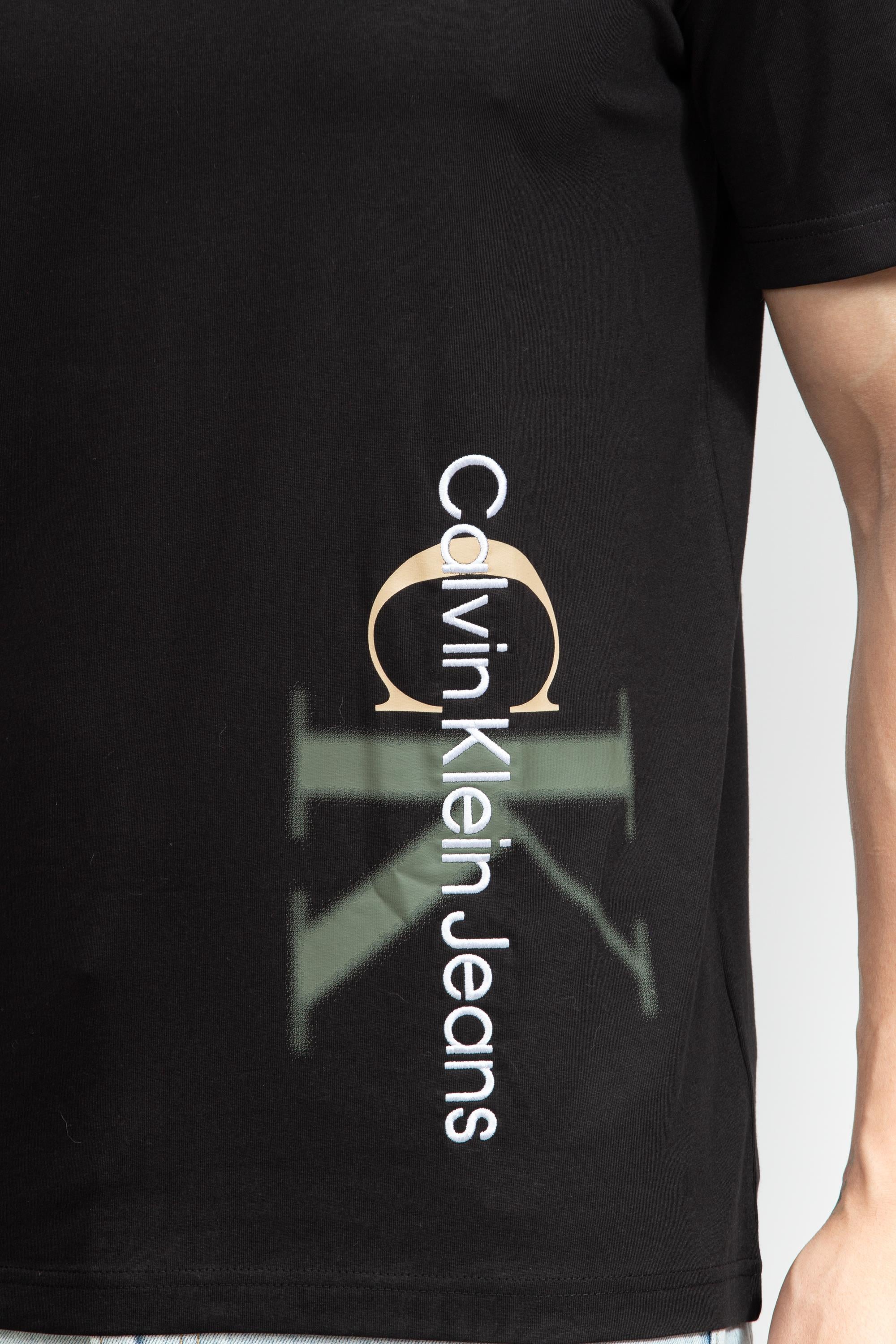 Calvin Klein Two Tone Monologo Erkek Bisiklet Yaka T-Shirt