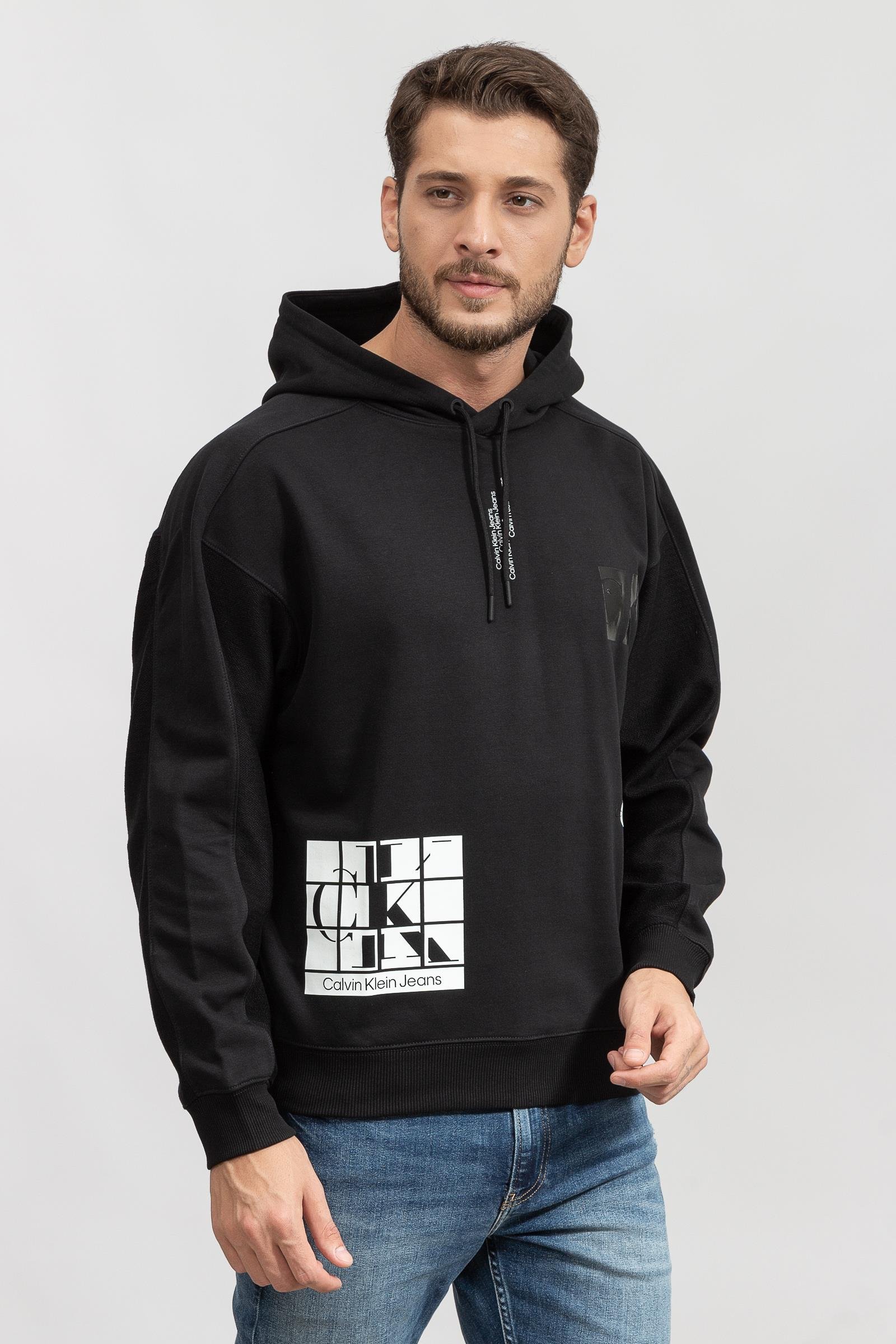 Calvin Klein Urban Multi Graphic Hoodie Erkek Kapüşonlu Sweatshirt