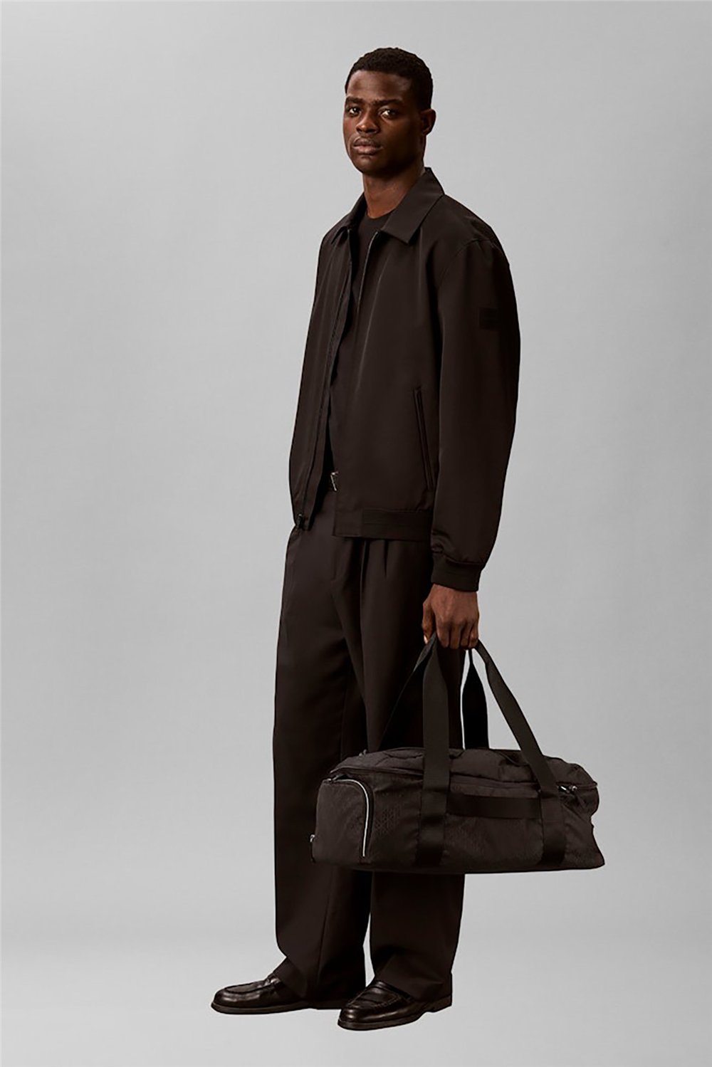 Calvin Klein Utility Emblem Aop Duffle Erkek Spor Çantası Siyah