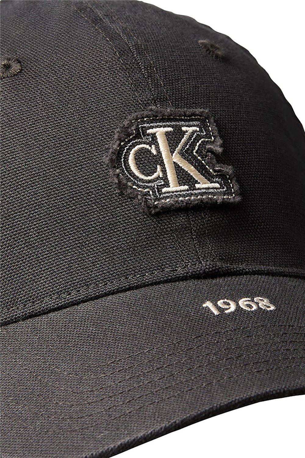 Calvin Klein Washed Cotton Canvas Small Fraye Erkek Baseball Şapka Gri