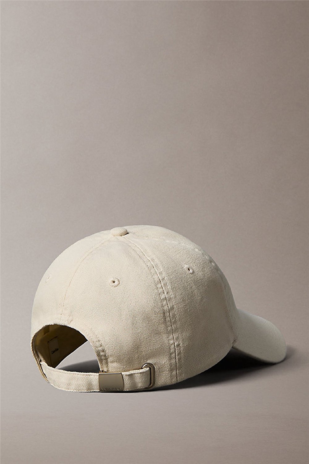 Calvin Klein Washed Cotton Canvas Small Fraye Erkek Baseball Şapka Beyaz