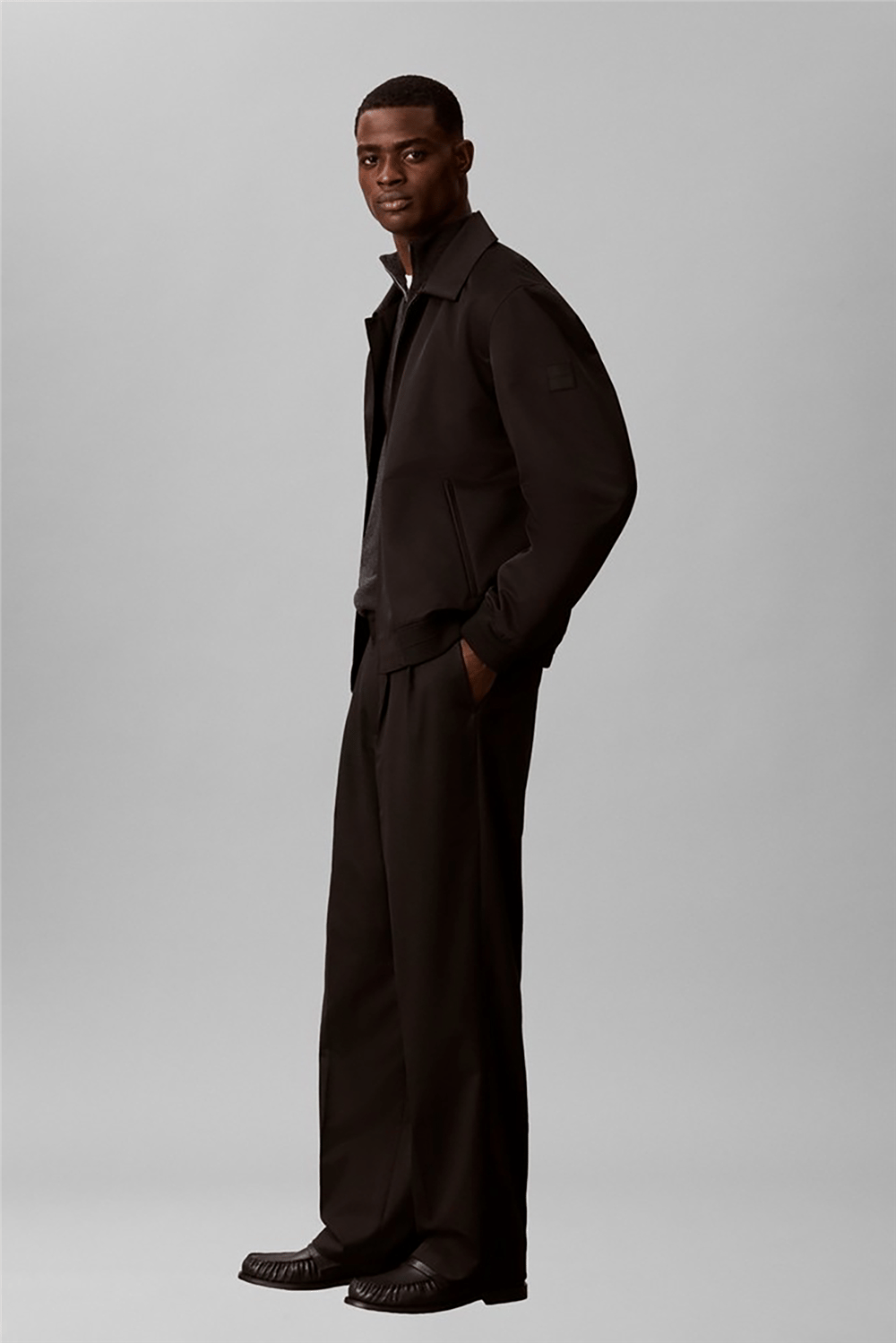 Calvin Klein Wide Viscose Blend Half Elastic Erkek Pantolon Siyah