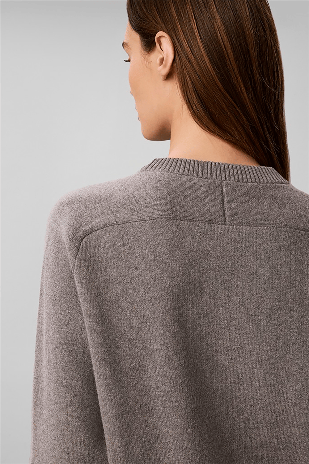 Calvin Klein Wool Cotton Raglan Pullover Kadın Triko Gri