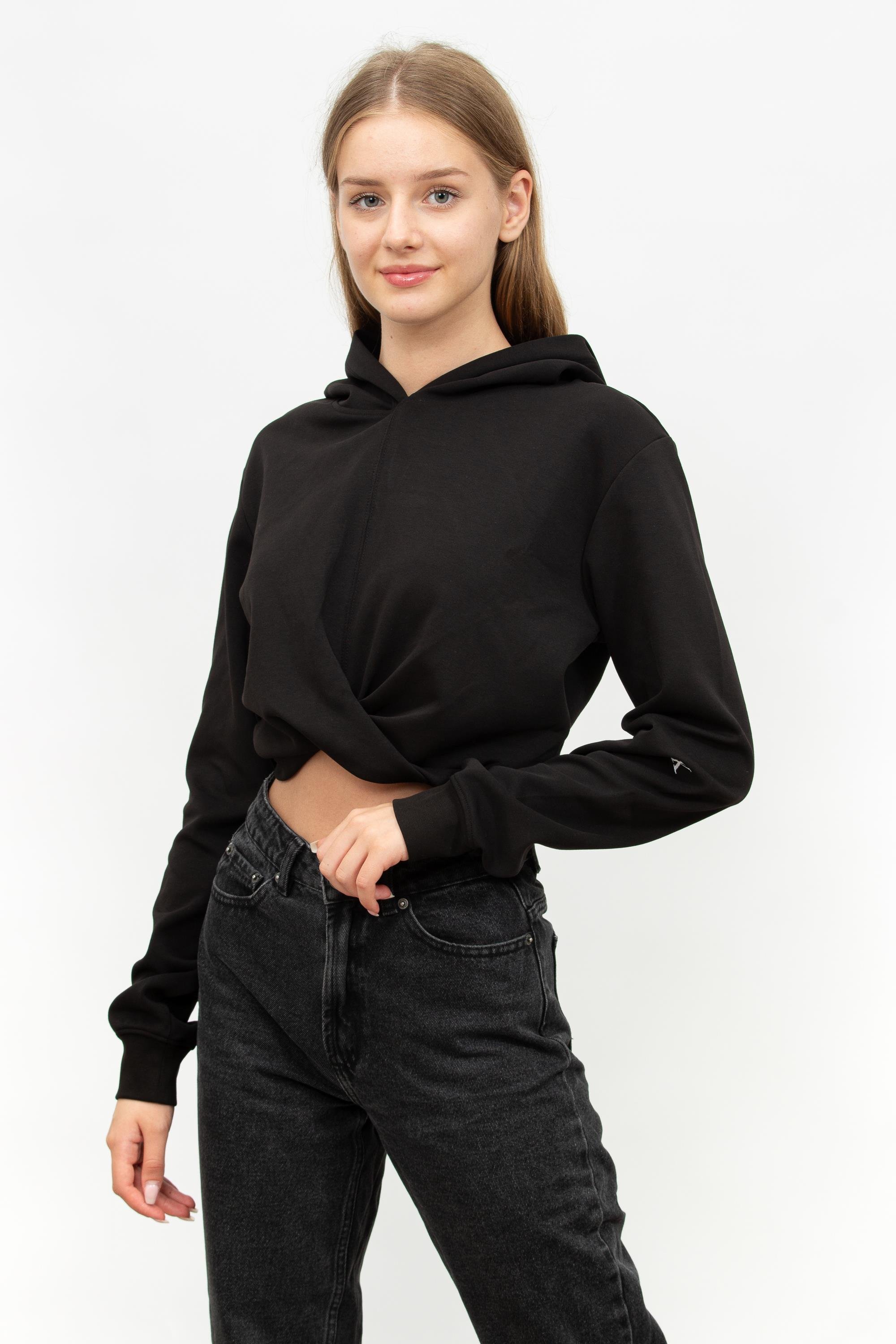 Calvin Klein Wrap Cropped Kadın Kapüşonlu Sweatshirt