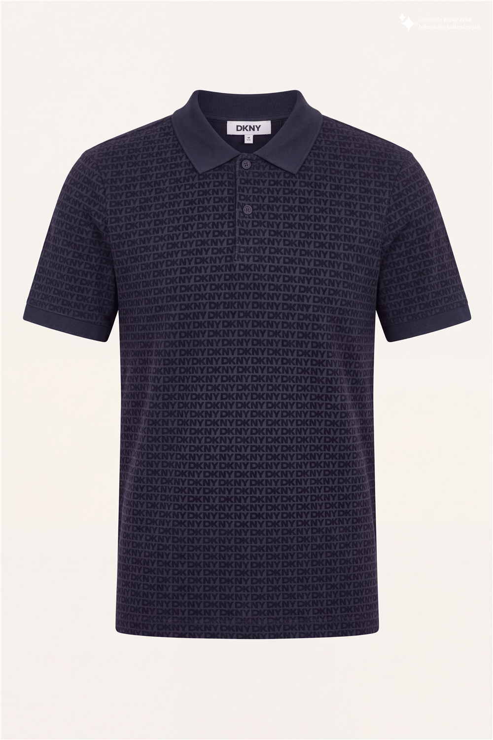 DKNY Allover Jacquard Polo Erkek Polo Yaka T-Shirt Lacivert