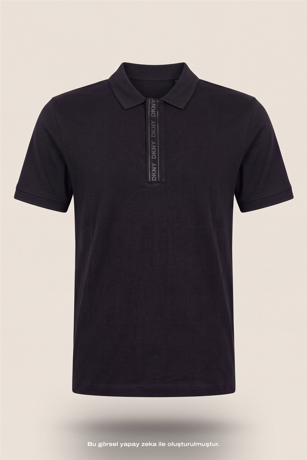 DKNY Binding Polo Erkek Polo Yaka T-Shirt Siyah