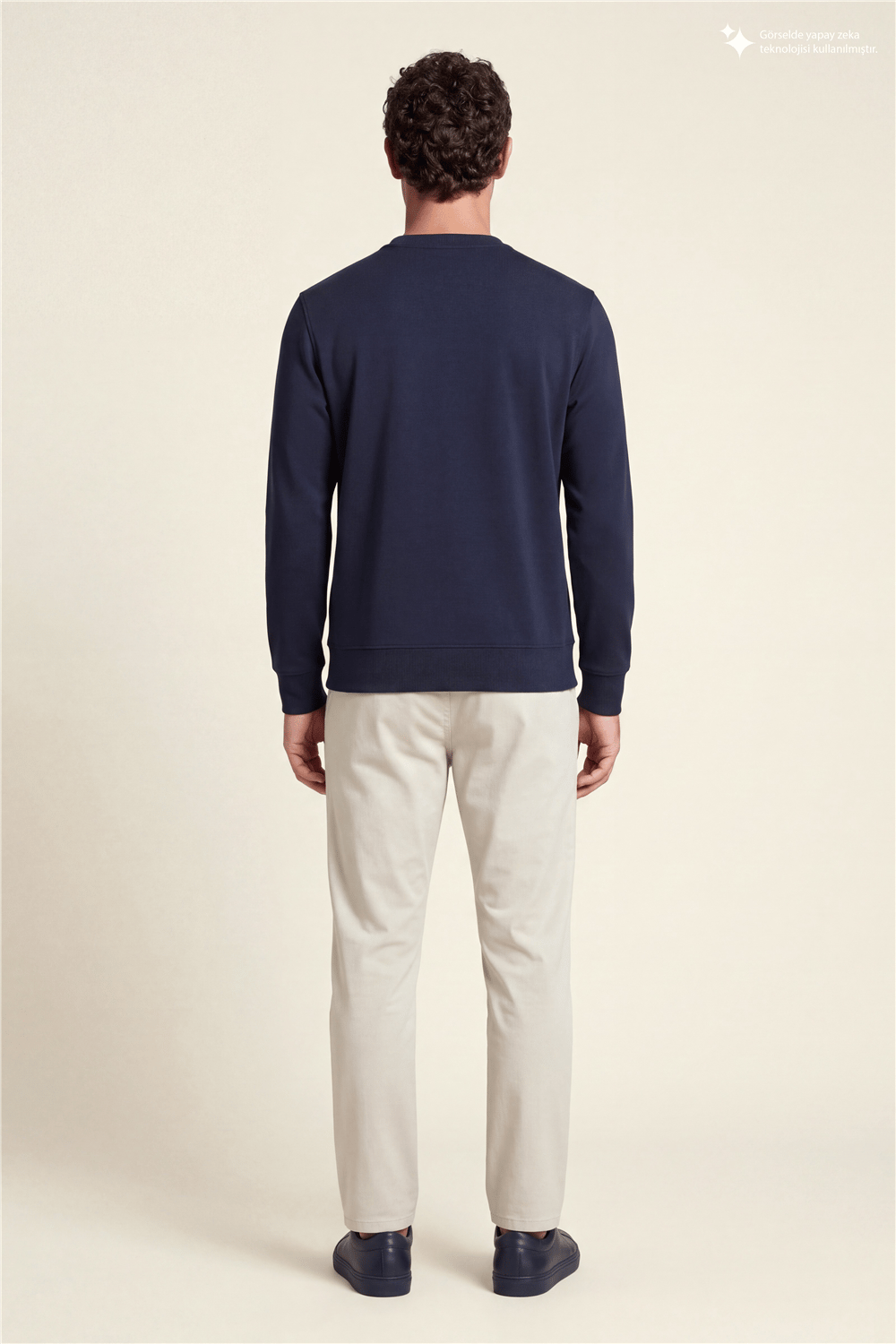 DKNY Comfort Sweatshirt Erkek Bisiklet Yaka Sweatshirt Lacivert