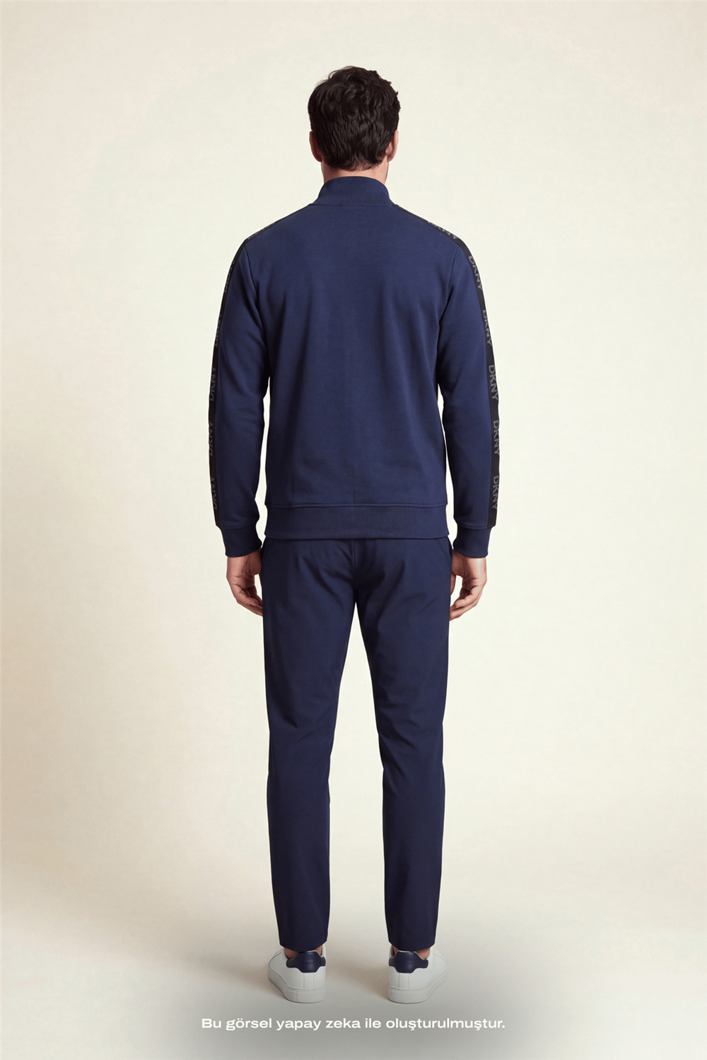 DKNY Jacquard Tape Fullzip Sweatshirt Erkek Fermuarlı Sweatshirt Lacivert