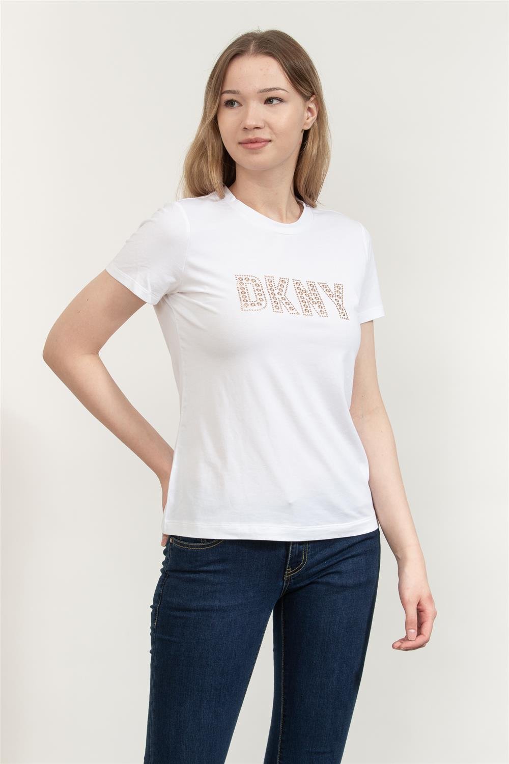 DKNY Kadın Bisiklet Yaka T-Shirt