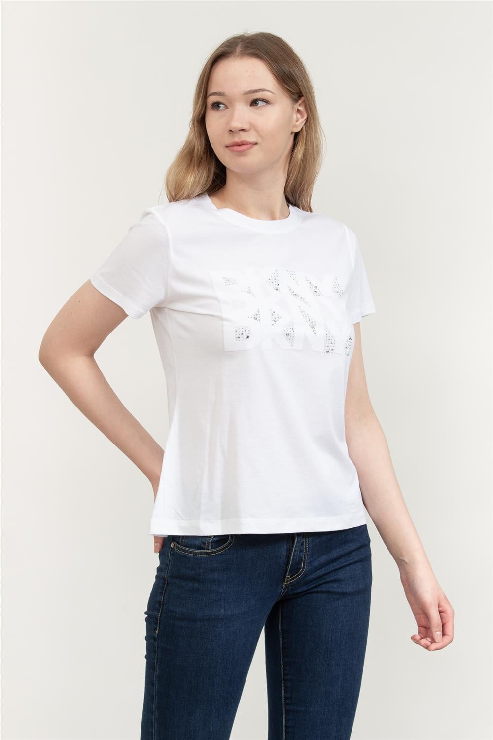 DKNY Kadın Bisiklet Yaka T-Shirt